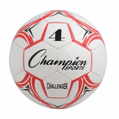 Champion Sports CH4RD Challenger Series Soccer Ball, Red & White - Size 4 Perspective: front