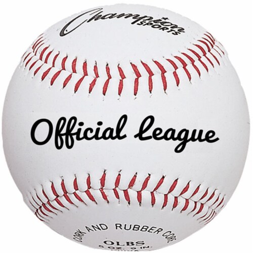 Champion Sports OLBS 3 in. Syntex Leather Official League Baseball, White & Red - Pack of 12 Perspective: front