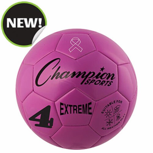 Champion Sports EX4PK 8.25 in. Extreme Series Size 4 Soccer Ball, Pink Perspective: front