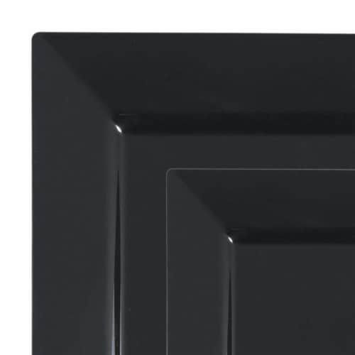 Black Square Plastic Plates Dinnerware Value Set (120 Settings), 120