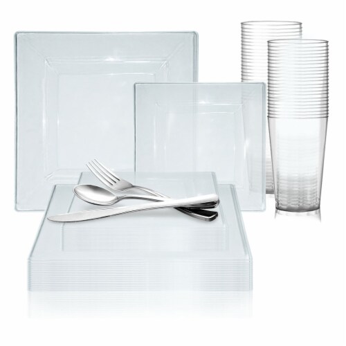 Clear square plates sale