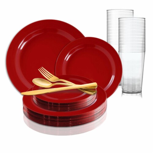 Red plastic disposable plates new arrivals