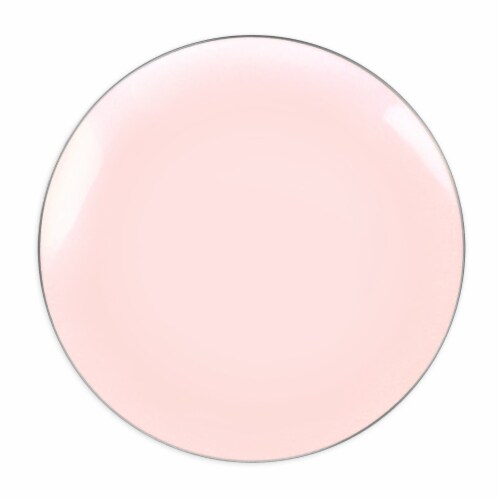 Pink with Silver Rim Organic Round Disposable Plastic Dinner Plates - 10.25" (120 Plates), 120 ...
