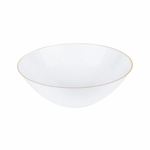 White with Gold Rim Organic Round Disposable Plastic Dessert Bowls - 6 ...