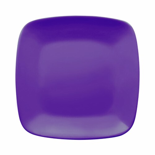 Purple Flat Rounded Square Disposable Plastic Dinner Plates 10" (120
