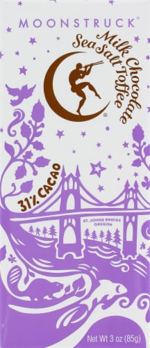 Moonstruck Milk Chocolate Sea Salt Toffee Bar Perspective: front