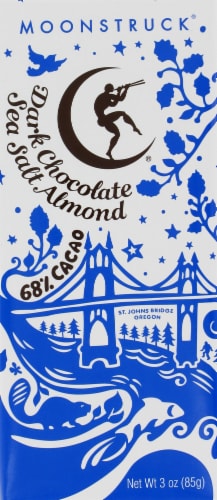 Moonstruck Dark Chocolate Sea Salt Almond Bar Perspective: front