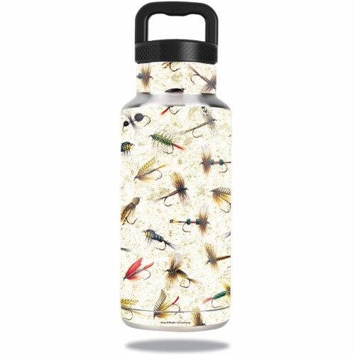 MightySkins OZBOT36-Fishing Flies Skin for Ozark Trail 36 oz Water Bottle - Fishing Flies Perspective: front