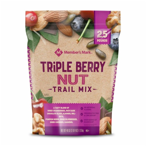 Member's Mark Triple Berry Nut Trail Mix 40 oz. (pack of 3) A1 Perspective: front
