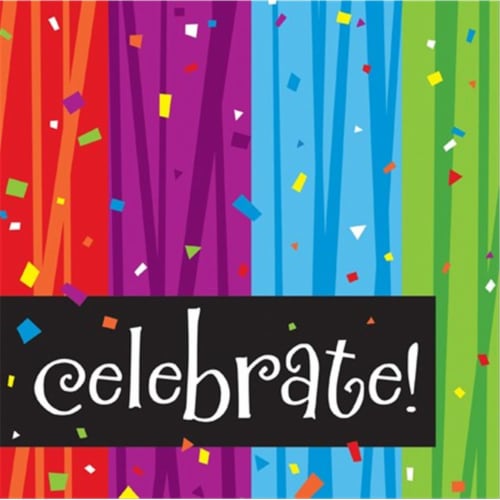Creative Converting 661683 Milestone Celebrations Celebrate 3-Ply Lunch Napkins - Case of 192 Perspective: front