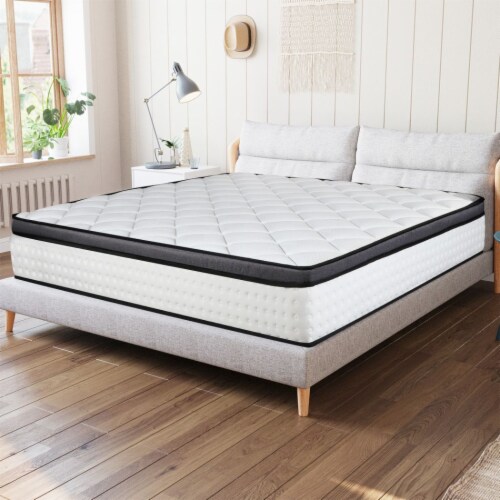 Chevni 12 Inch King Size Mattress In A Box Hybrid Spring Memory Foam Medium Firm White King 12 Inch Gerbes Super Markets