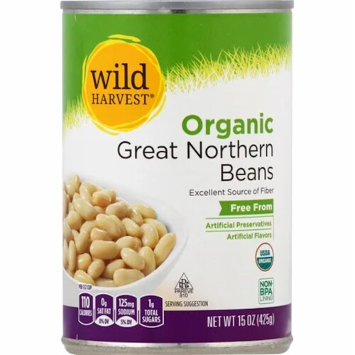 Wild Harvest Organic Great Northern Beans Perspective: front