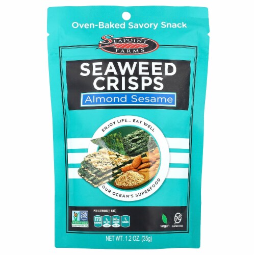 Seapoint Farms Seaweed Crisps Almond Sesame - 1.2 oz (35 g) Perspective: front