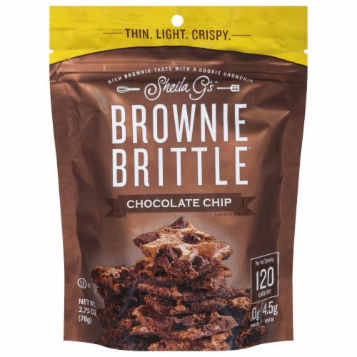 Sheila G's Chocolate Chip Brownie Brittle® Perspective: front