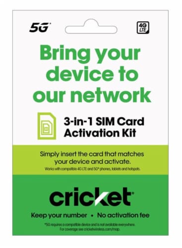 Cricket Wireless SIM Card Kit Perspective: front