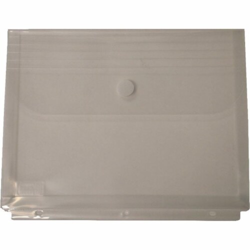 Filexec Poly Envelope&#44; 3-Hole Punched To Fit In 3-Ring Binder&#44; Clear&#44; Pack 12 Perspective: front