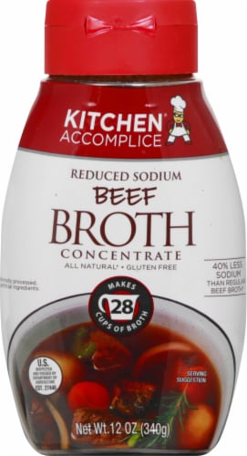 Kitchen Accomplice Reduced Sodium Beef Style Broth Concentrate Perspective: front