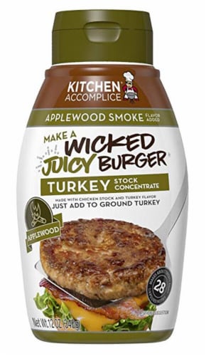 Kitchen Accomplice Applewood Smoke Wicked Juicy Burger Turkey Stock Concentrate Perspective: front