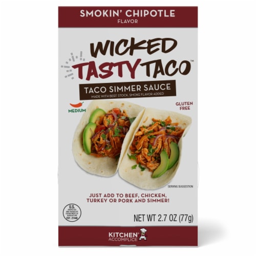 Kitchen Accomplice Wicked Tasty Taco Medium Gluten Free Smokin Chipotle Taco Sauce Perspective: front