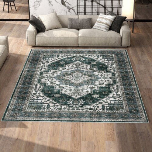 Chevni Area Rugs 5X7 Ft Vintage Large Carpet Non Slip Washable Rug 