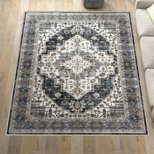Chevni Area Rugs 9X12 Ft Vintage Large Carpet Non Slip Washable 