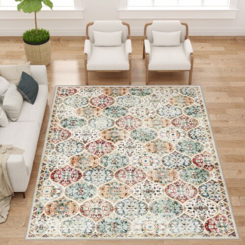 Chevni Area Rugs 9X12 Ft Modern Large Carpet Non Slip Washable Rug 