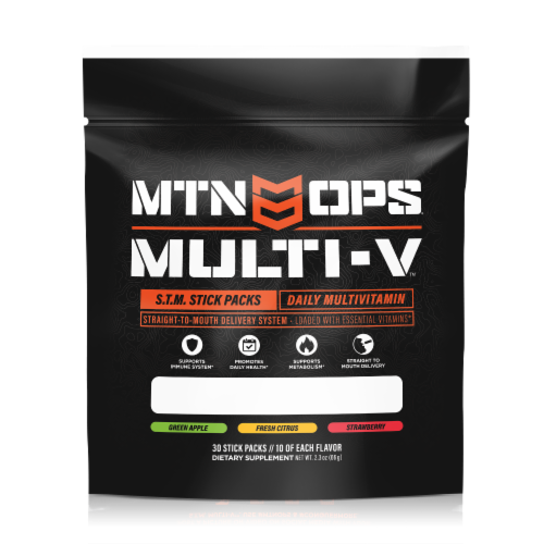 MTN OPS® STM Stick Packs Multivitamin Perspective: front
