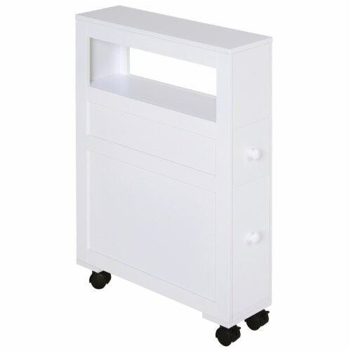 Wooden Rolling Narrow Bathroom Storage Side Cabinet w/ Slide-Out Shelf, 1  Unit - Gerbes Super Markets