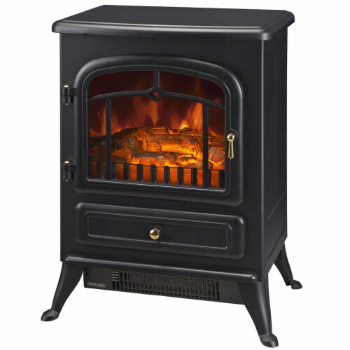 Contemporary Fireplace Freestanding Large Iron Black U Shape