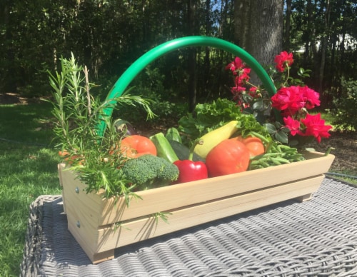 Leaf Gulp Tall Handcrafted Cypress Harvest Basket Perspective: front