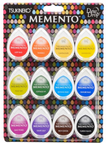 Memento Dew Drop Dye Ink Pads 12/Pkg-Gum Drops Perspective: front