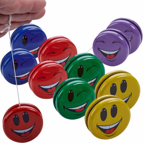 Kicko 12 Pack Smile Face Yo-Yos - Assorted Colors Happy Face Yoyos, 8.66 H  4.13 L 1.5 W - Gerbes Super Markets