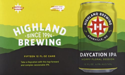 Highland Brewing Daycation IPA Perspective: front