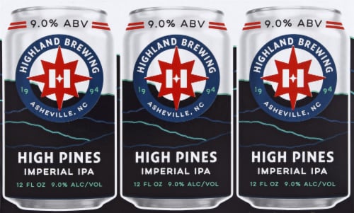 Highland Brewing Company High Pines Imperial IPA Perspective: front