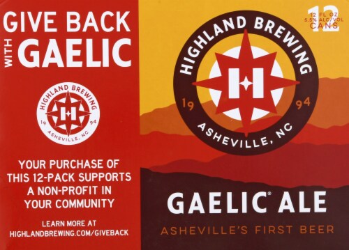Highland Brewing Company Gaelic Ale Perspective: front