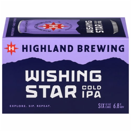 Highland Brewing Company Wishing Star Cold IPA Craft Beer Cans Perspective: front