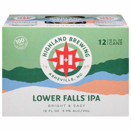 Highland Brewing Company Lower Falls™ IPA Beer Perspective: front