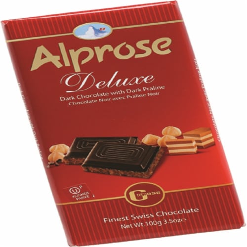 Alprose Dark Chocolate Bar with Hazelnut Praline Perspective: front
