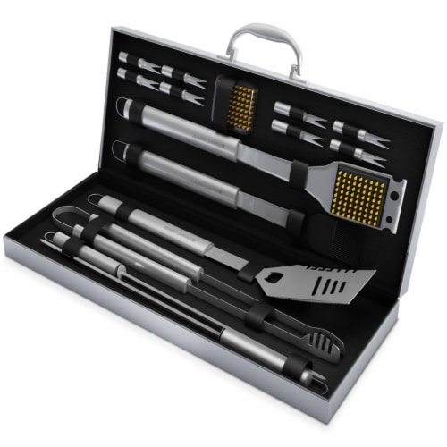 Home-Complete HC-1000 BBQ Grill Tool Set- 16 Piece Perspective: front