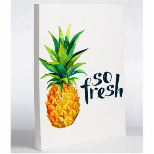 One Bella Casa 74992PW1824 18 x 24 in. So Fresh Pineapple Planked Wood Wall Decor Perspective: front