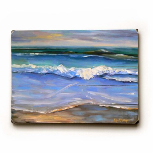 One Bella Casa 0004-0552-25 9 x 12 in. Wave Watcher Solid Wood Wall Decor by Carol Schiff Perspective: front