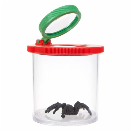 Plastic Transparent Bug Viewer Jar for Kids, with 3X Magnifying Lens, Red  and Green, Pack - Baker's