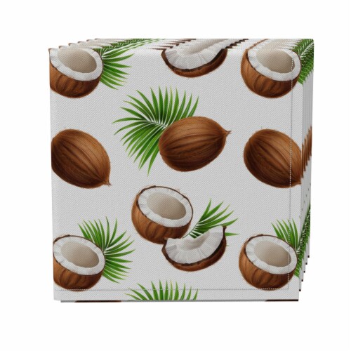 Napkin Set of 4, 100% Cotton, 20x20 , Coconut Paradise Perspective: front