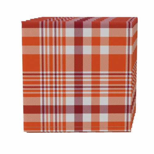 Napkin Set of 4, 100% Cotton, 20x20 , Plaid 14 Perspective: front