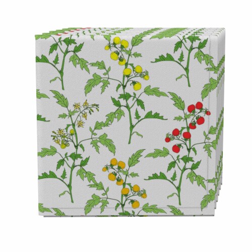 Napkin Set of 4, 100% Cotton, 20x20 , Vines of Tomatoes Perspective: front