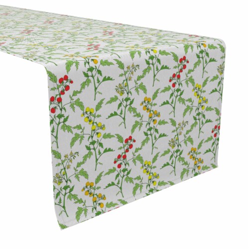 Table Runner, 100% Cotton, 16x108 , Vines of Tomatoes Perspective: front