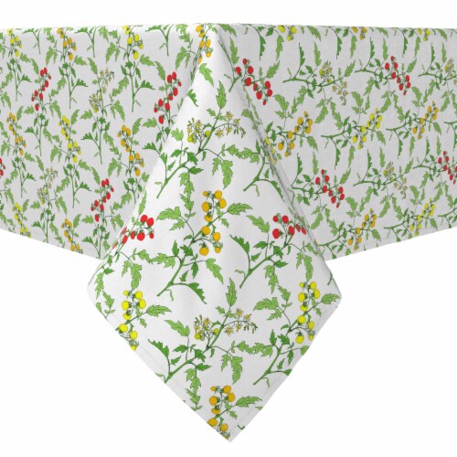 Rectangular Tablecloth, 100% Cotton, 60x104 , Vines of Tomatoes Perspective: front