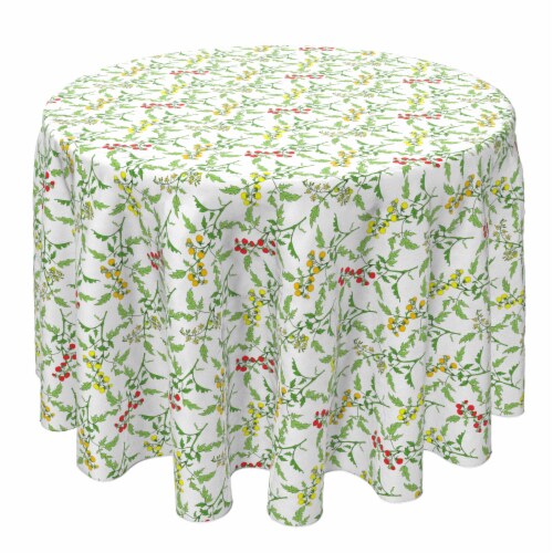 Round Tablecloth, 100% Cotton, 60 Round , Vines of Tomatoes Perspective: front
