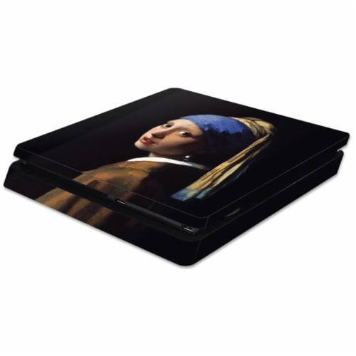 MightySkins SOPS4SL-Girl With Pearl Earring Skin for Sony PS4 Slim Console - Girl with Pearl Perspective: front