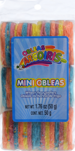 Obleas Arcoiris Mini Obleas Wheat Flour Wafers Perspective: front
